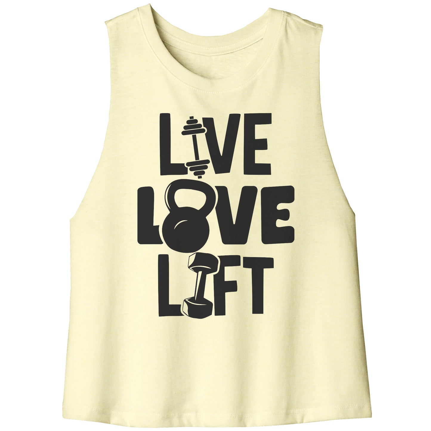 Live, Love, Lift Racerback Crop Tank