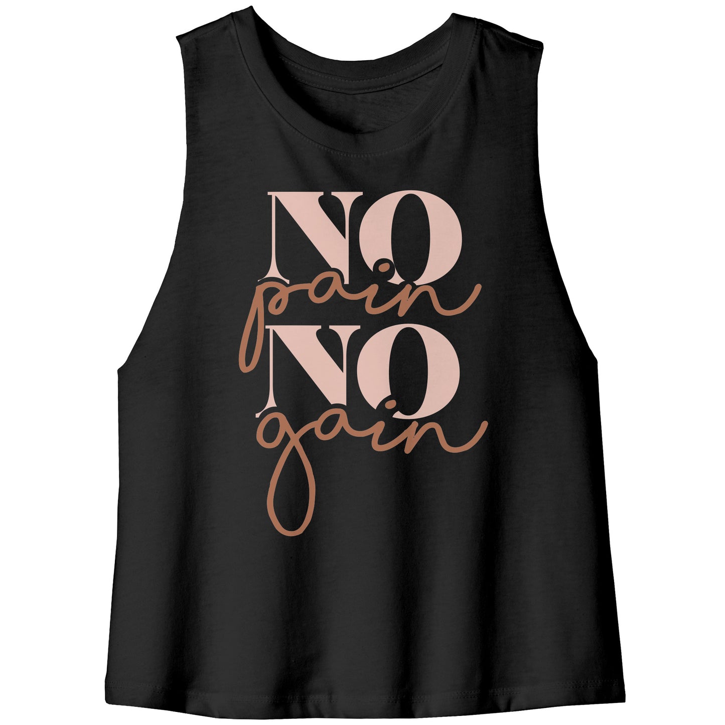 No Pain No Gain Racerback Crop Tank
