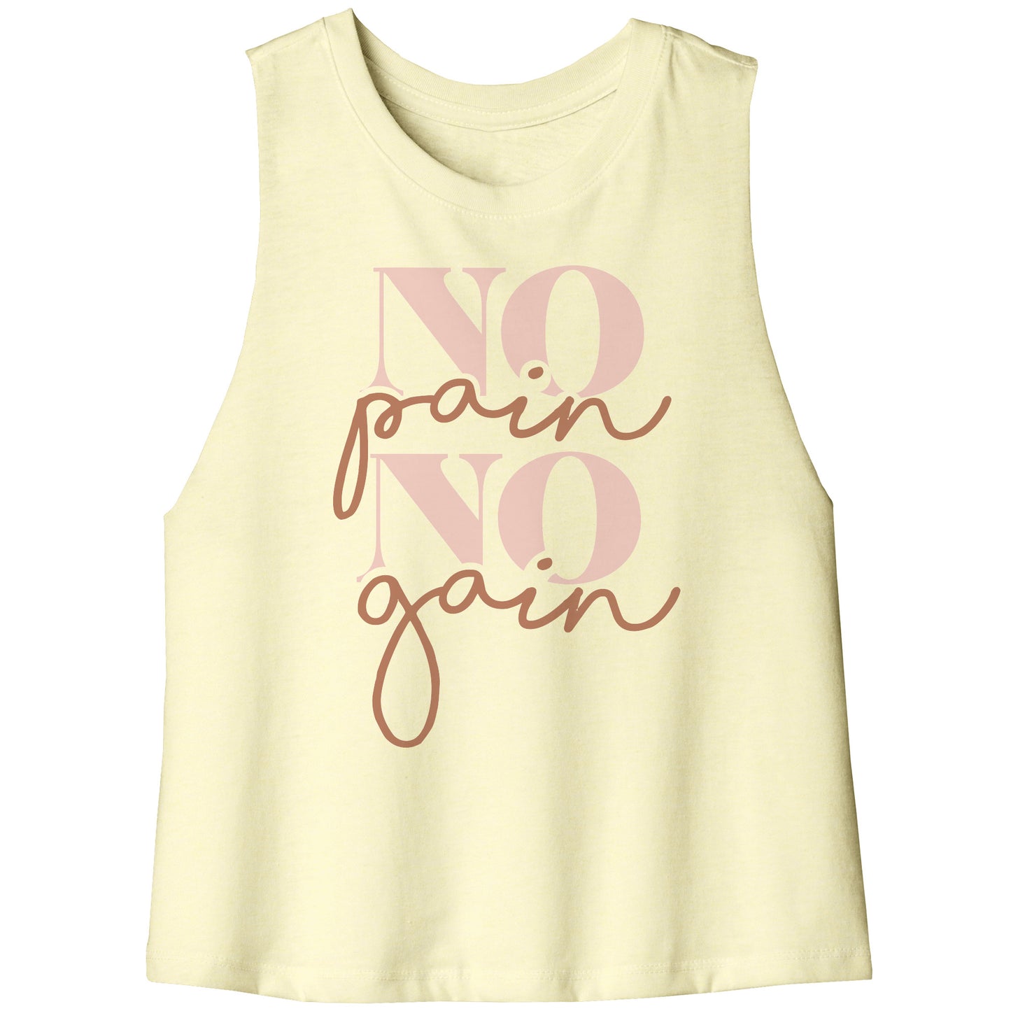 No Pain No Gain Racerback Crop Tank