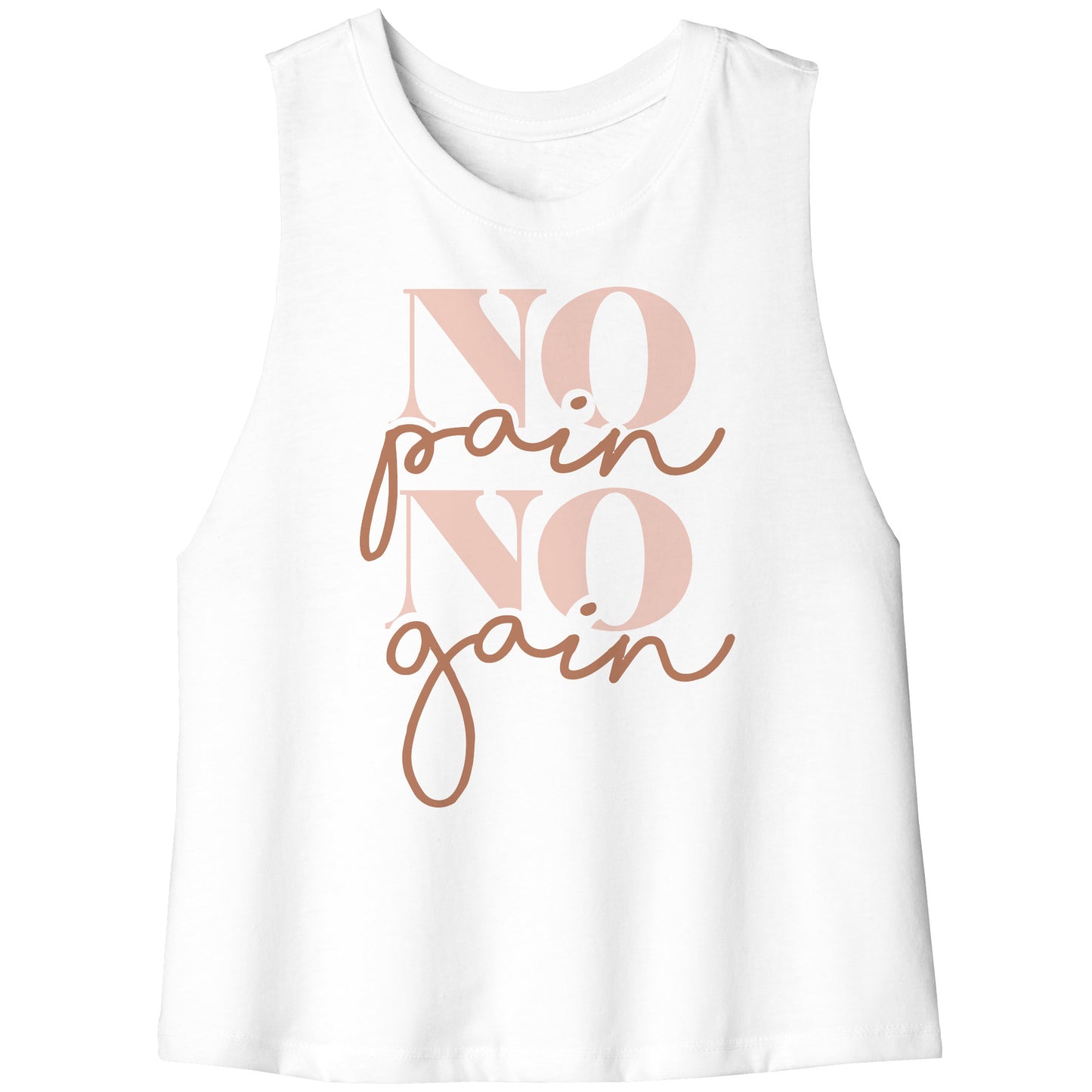 No Pain No Gain Racerback Crop Tank