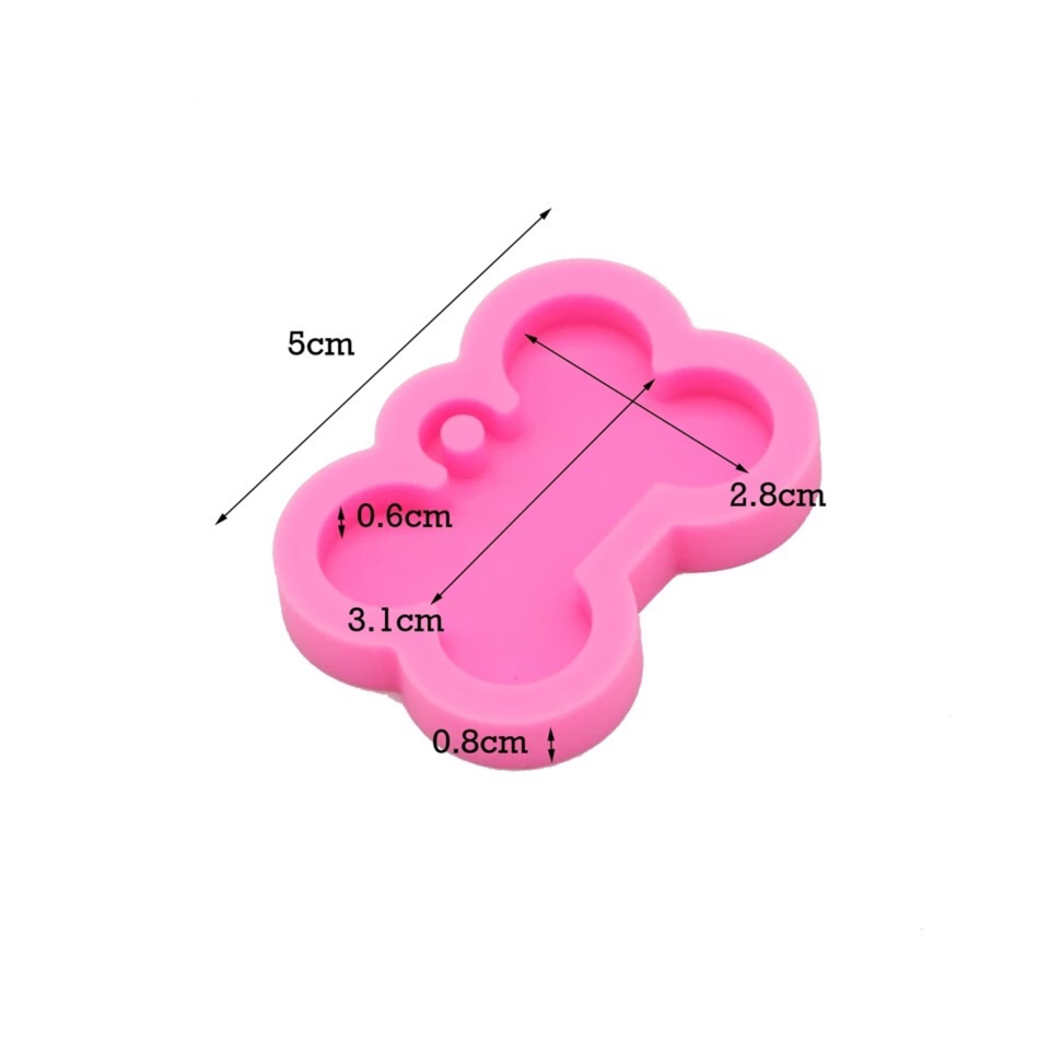 Dog bone shape silicone mold for key chain Pendant molds suitable for clay DIY Jewelry Making epoxy Resin mold