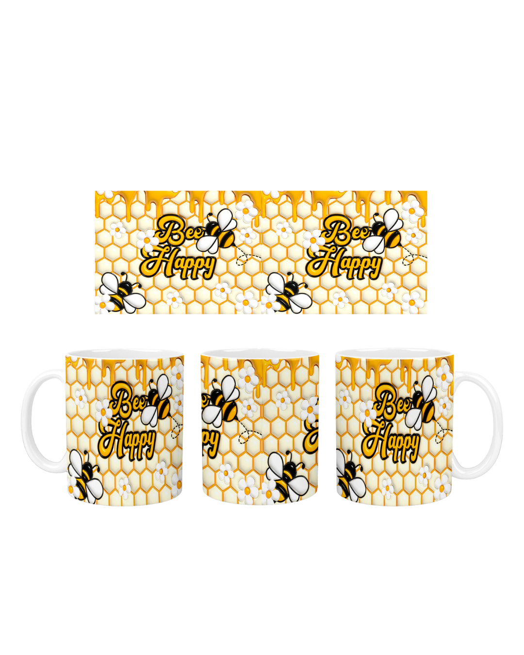 Bee Happy Ceramic Mug 11oz