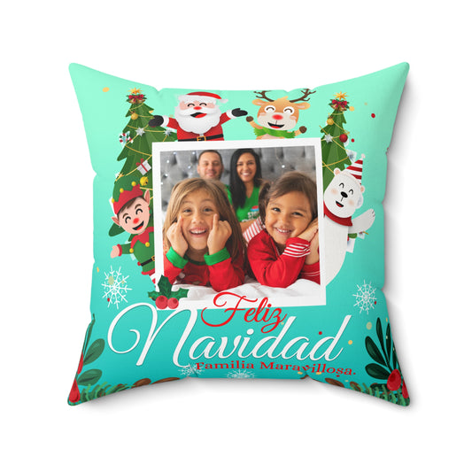 Feliz Navidad Familia Maravillosa Pillow