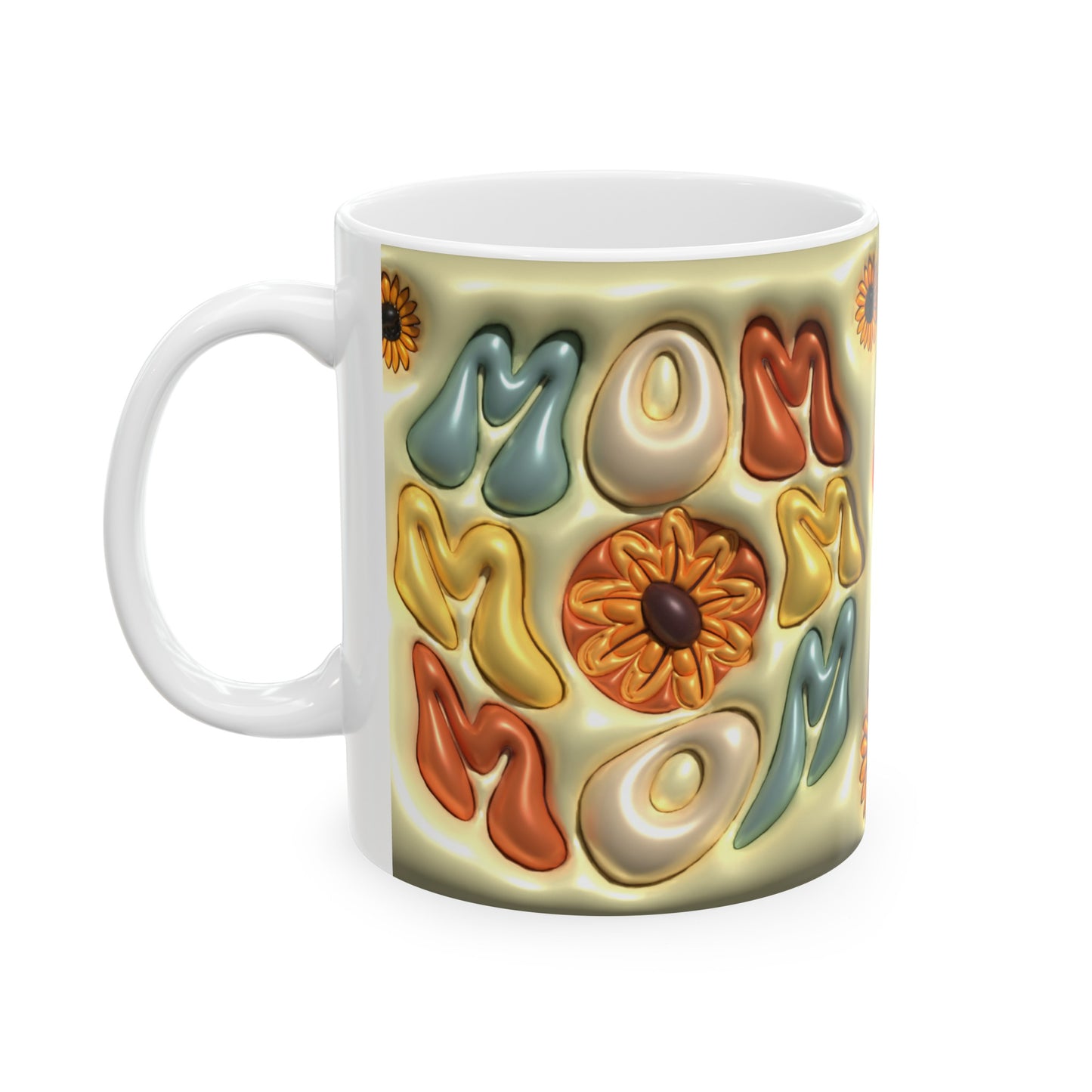 Mom Mom Mom Ceramic Mug, 11oz