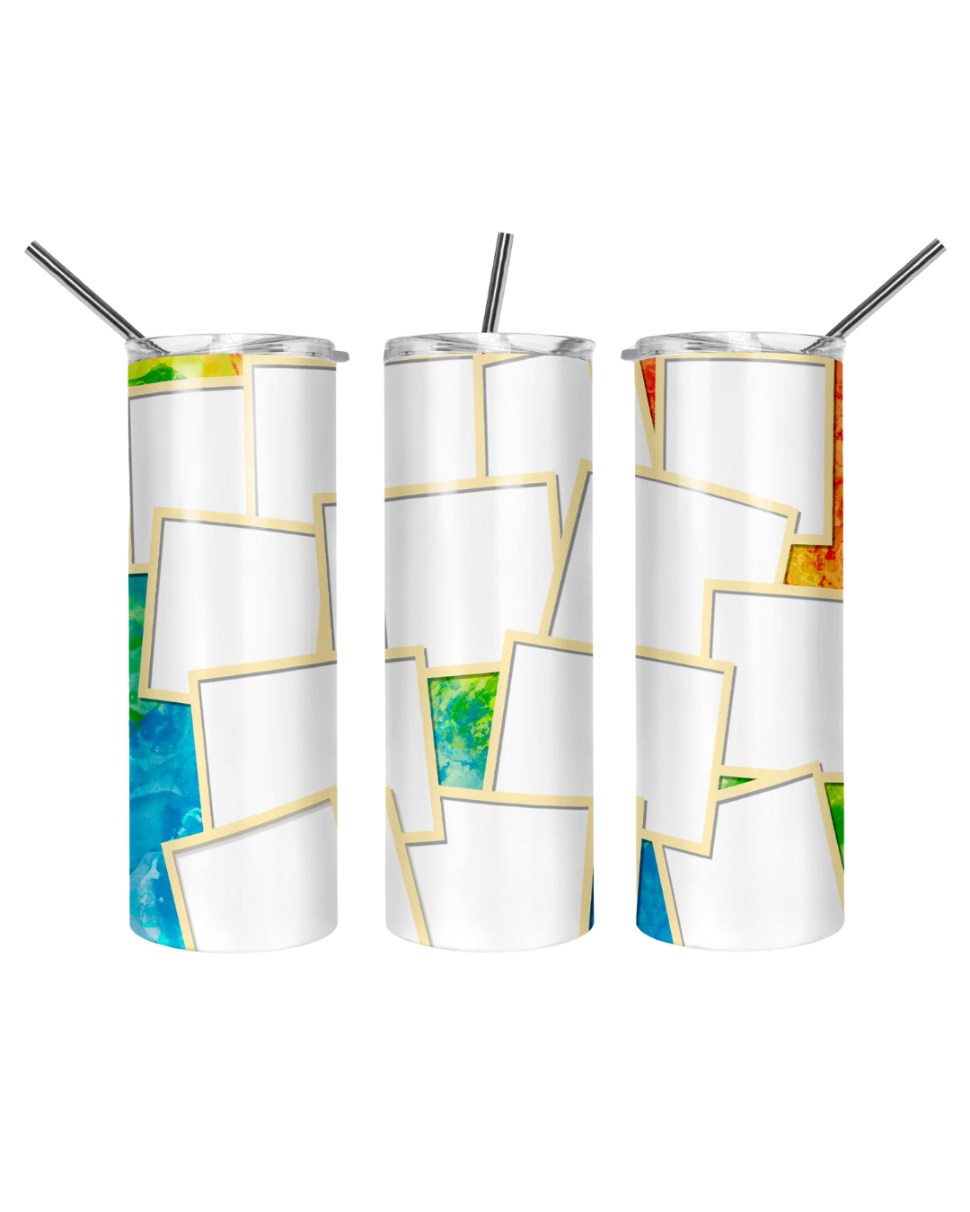 Multicolor Photo Collage Tumbler