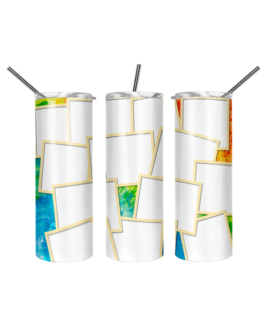 Multicolor Photo Collage Tumbler