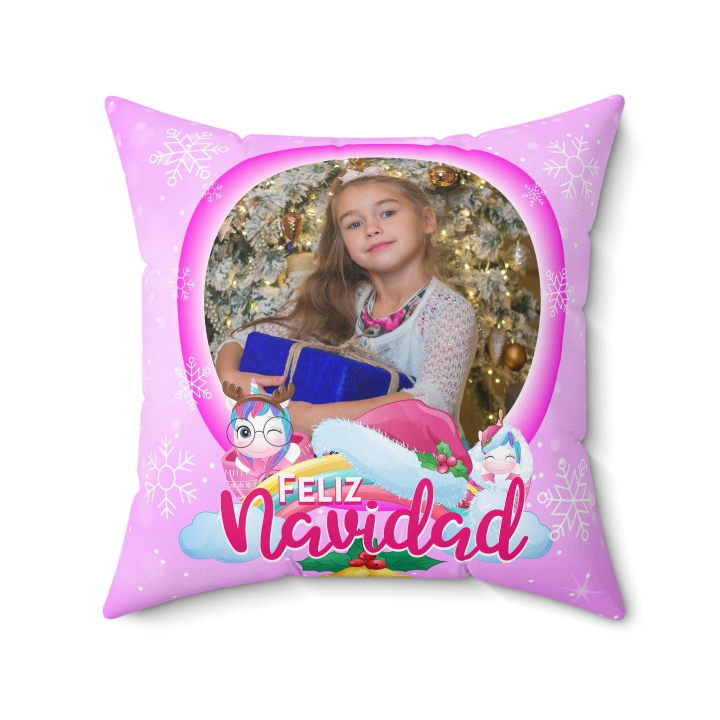 Feliz Navidad Unicorn Pillow