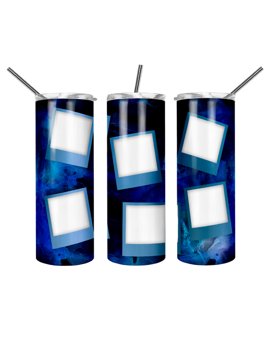 Blue Photo Collage Tumbler