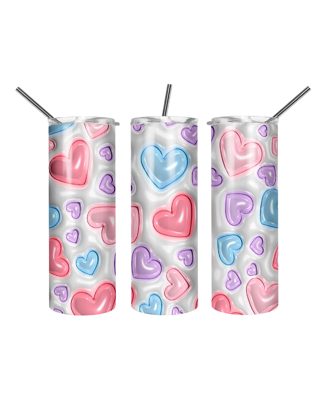 White Hearts Tumbler