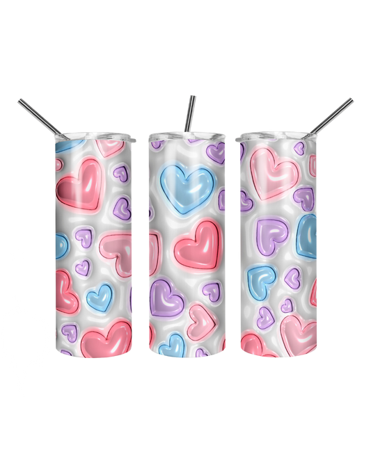 White Hearts Tumbler