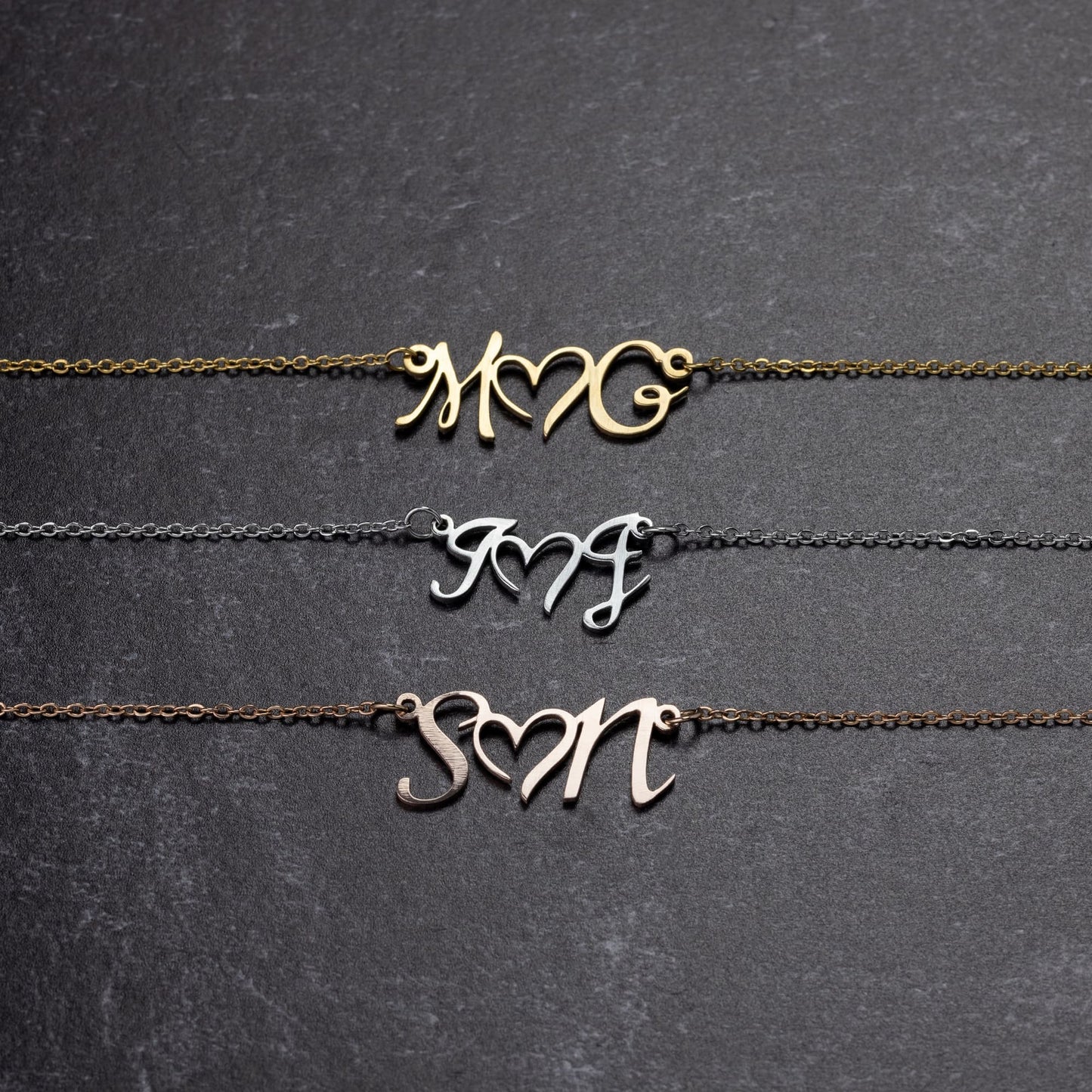 Initials Heart Necklace