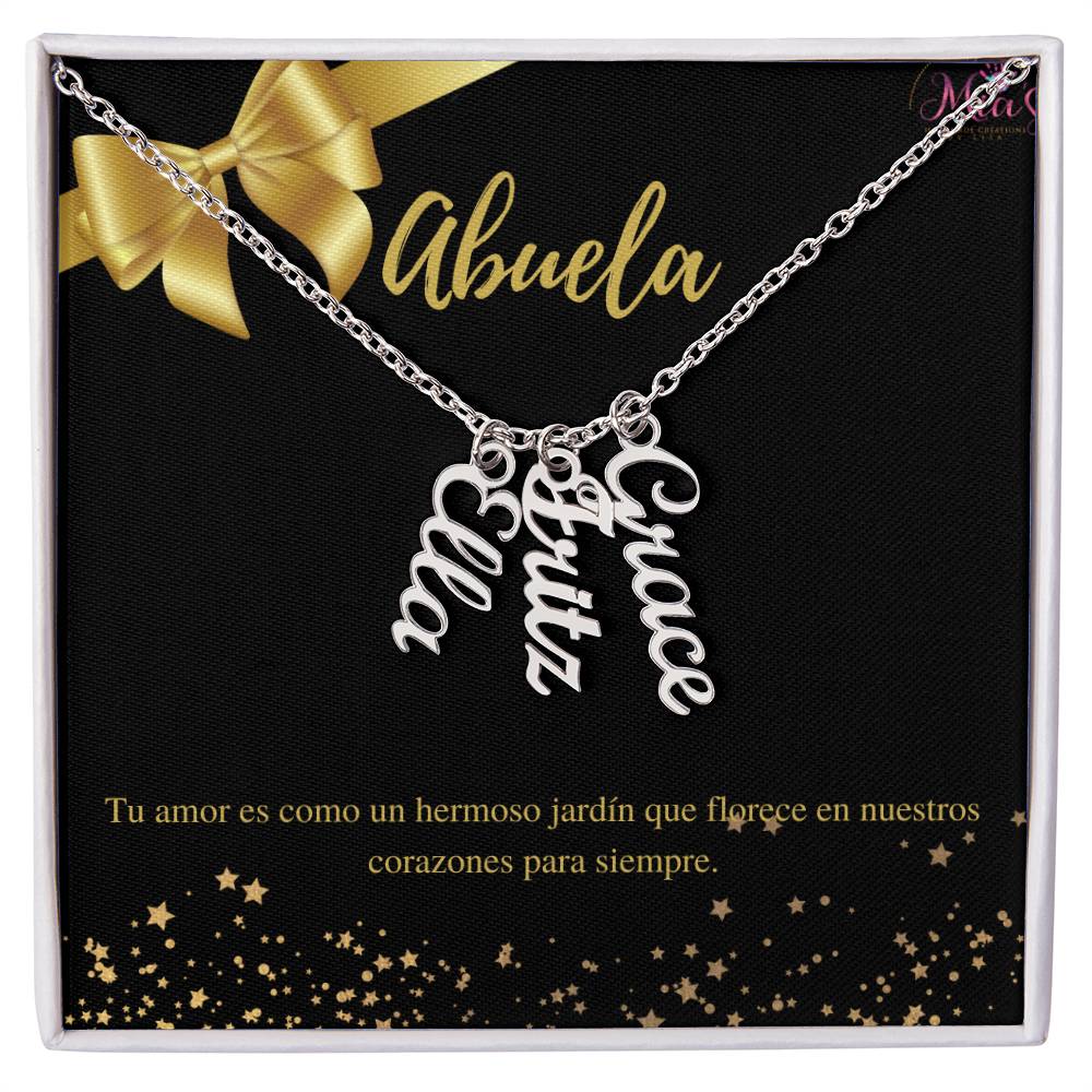 Personalized Vertical Name Necklace for Grandma