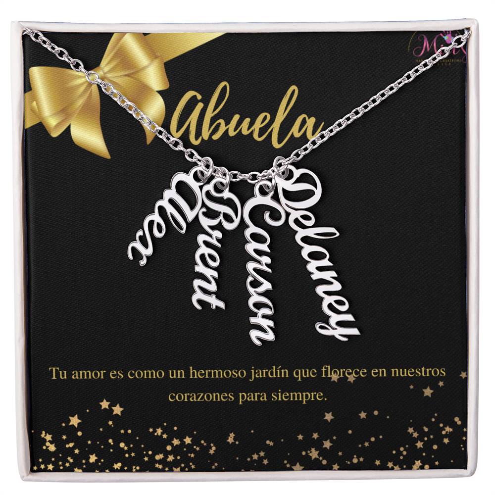 Personalized Vertical Name Necklace for Grandma