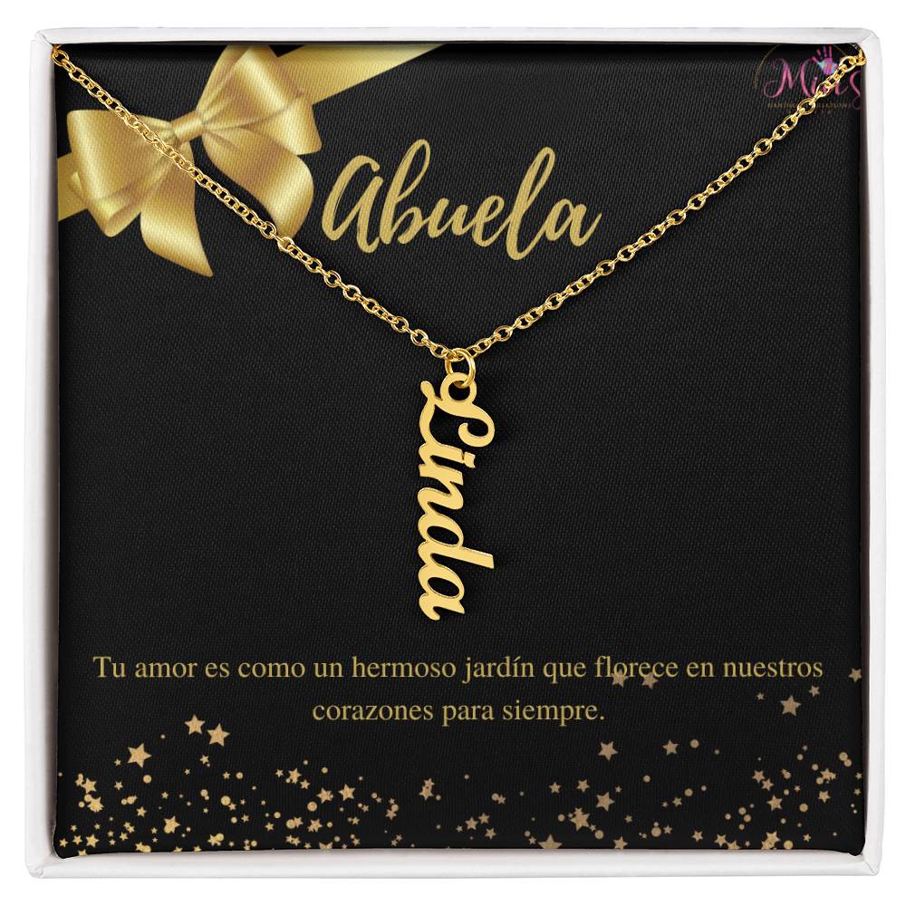 Personalized Vertical Name Necklace for Grandma