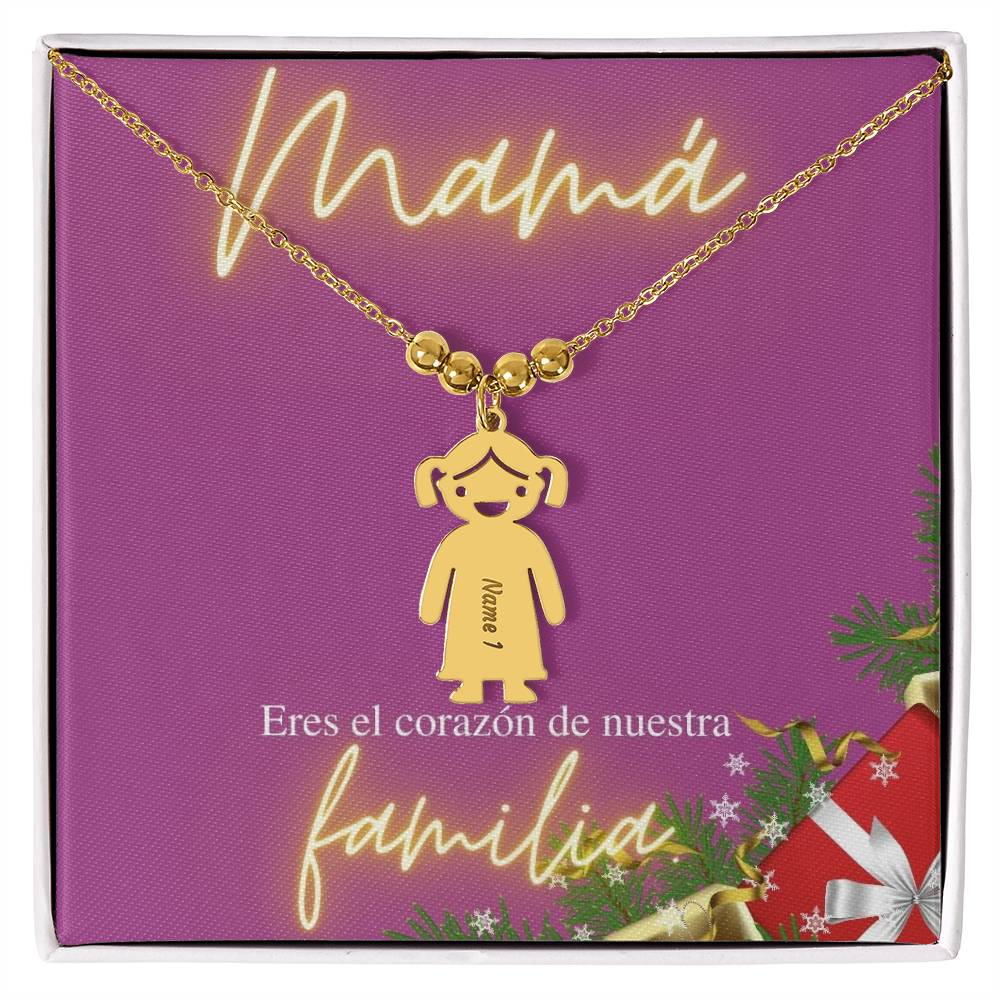 Engraved Kids Charm Necklace for Mom