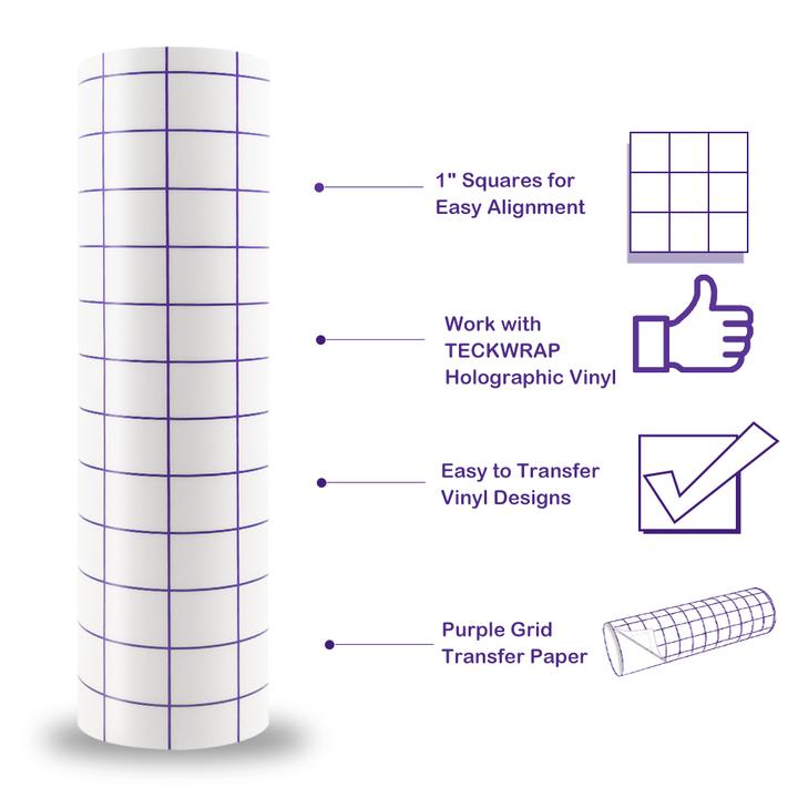 TECKWRAP Purple Grid Medium Tack Transfer Tape