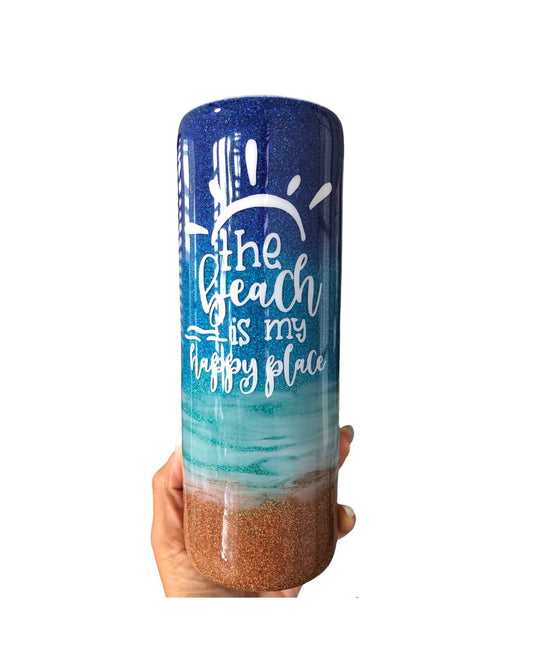 Beach Resin Skinny 20oz Tumbler