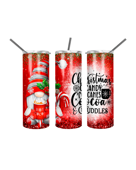 Christmas Candy Cane  20oz Skinny Tumbler