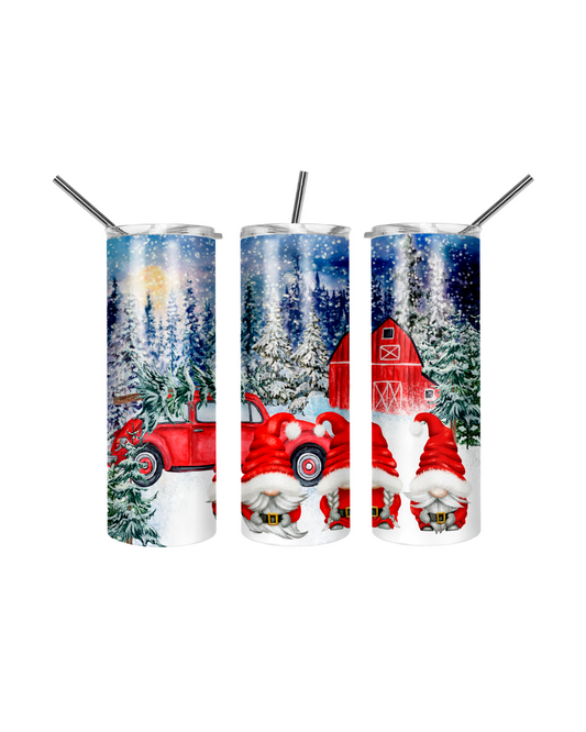 Christmas Tree Gnome 20oz Skinny Tumbler