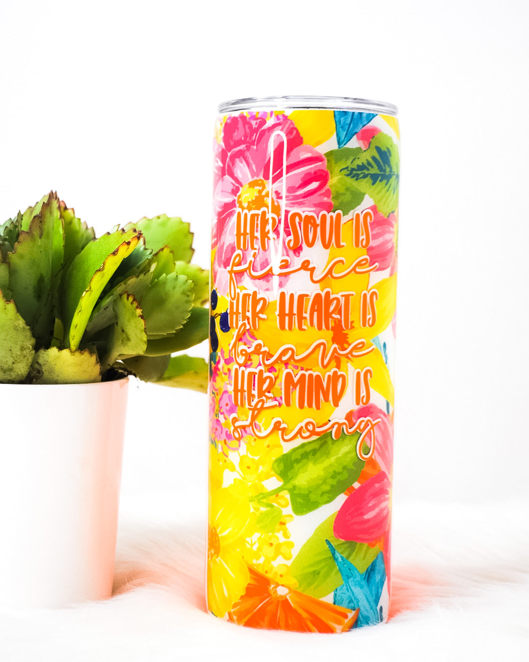 Her Soul is Fierce Glitter Tumbler 20oz Skinny