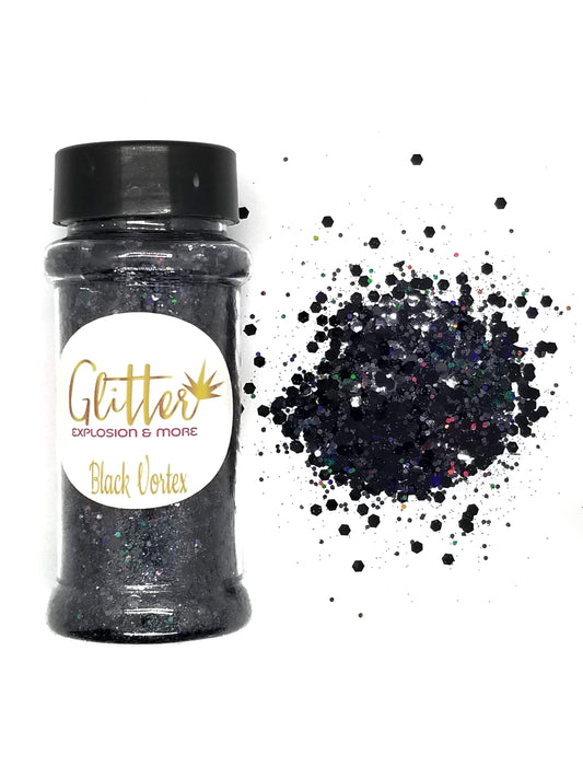 Black Vortex Chunky Glitter