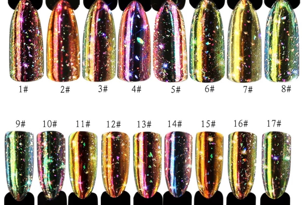 Remembrance Collection Nail Chrome Flakes Holographic Powder