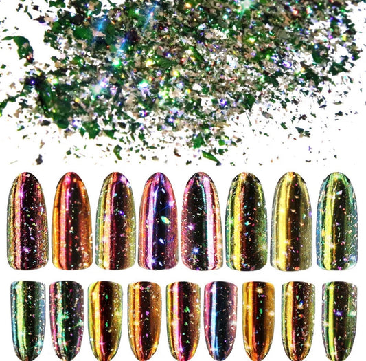 Nature Collection Nail Chrome Flakes Holographic Powder