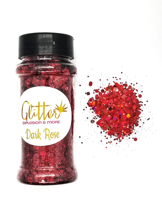 Dark Rose Chunky Glitter