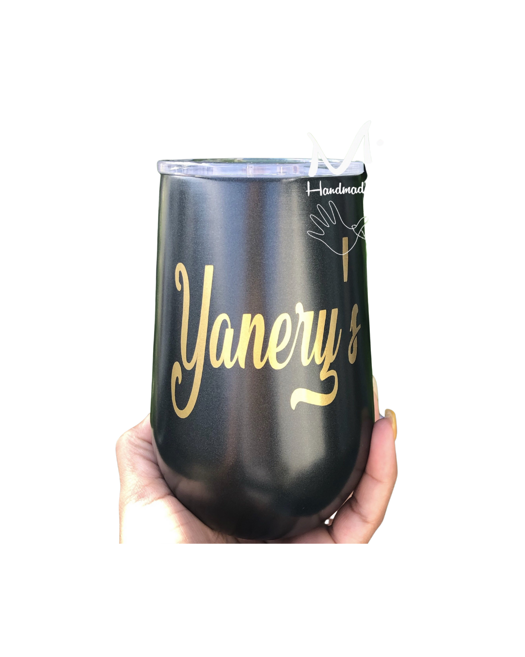 Personalized Steel Stemless Wine Tumbler with Lid, 12 oz