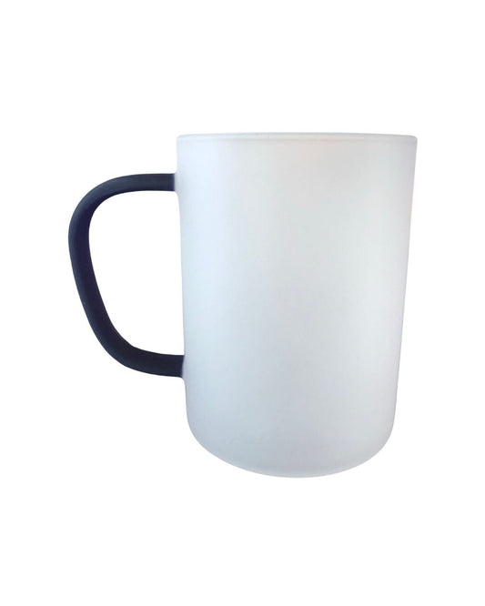 Blank Frosted Blue Handle Mug