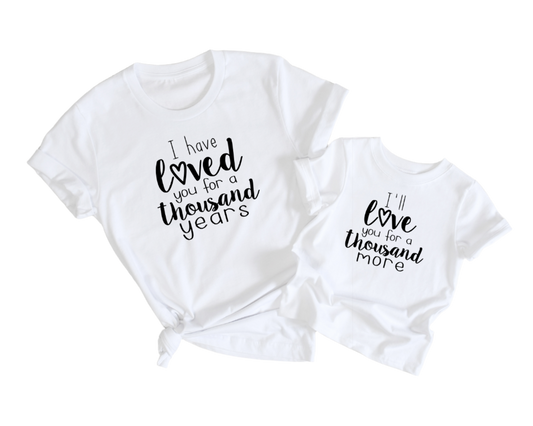 I Have Loved You For A Thousand Years/ I Will Love You For A Thousand More T-shirts