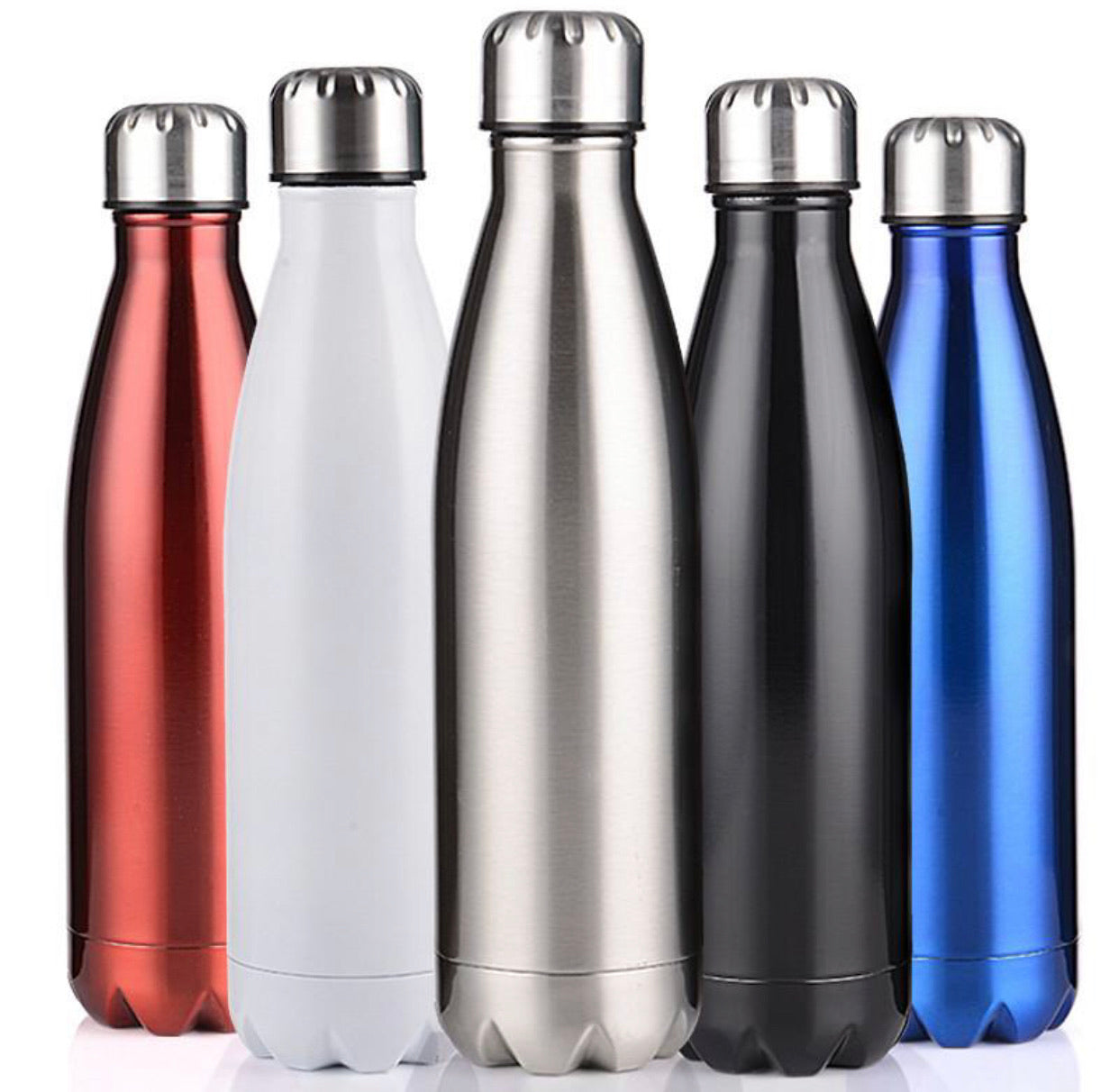 Blank Water Bottle Stainless Steel BPA Free Leak Proof Large Capacity Cola Shape Flask Kids Thermos for Sports Travel Outdoor