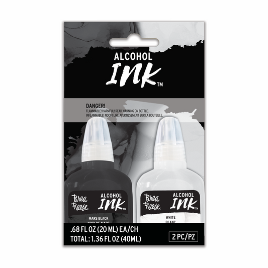 Brea Reese Alcohol Inks 2 Pack – Mars Black, White