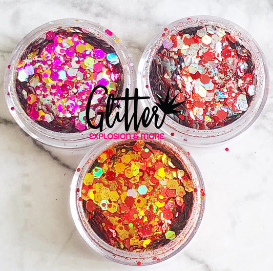 Valentine’s Collection glitter for nails and/or makeup