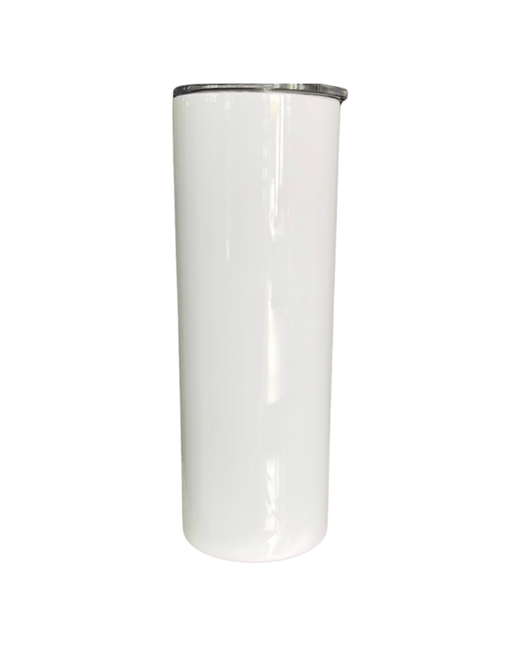 Blank Sublimation Skinny 20oz tumbler with metal straw and rubber bottom