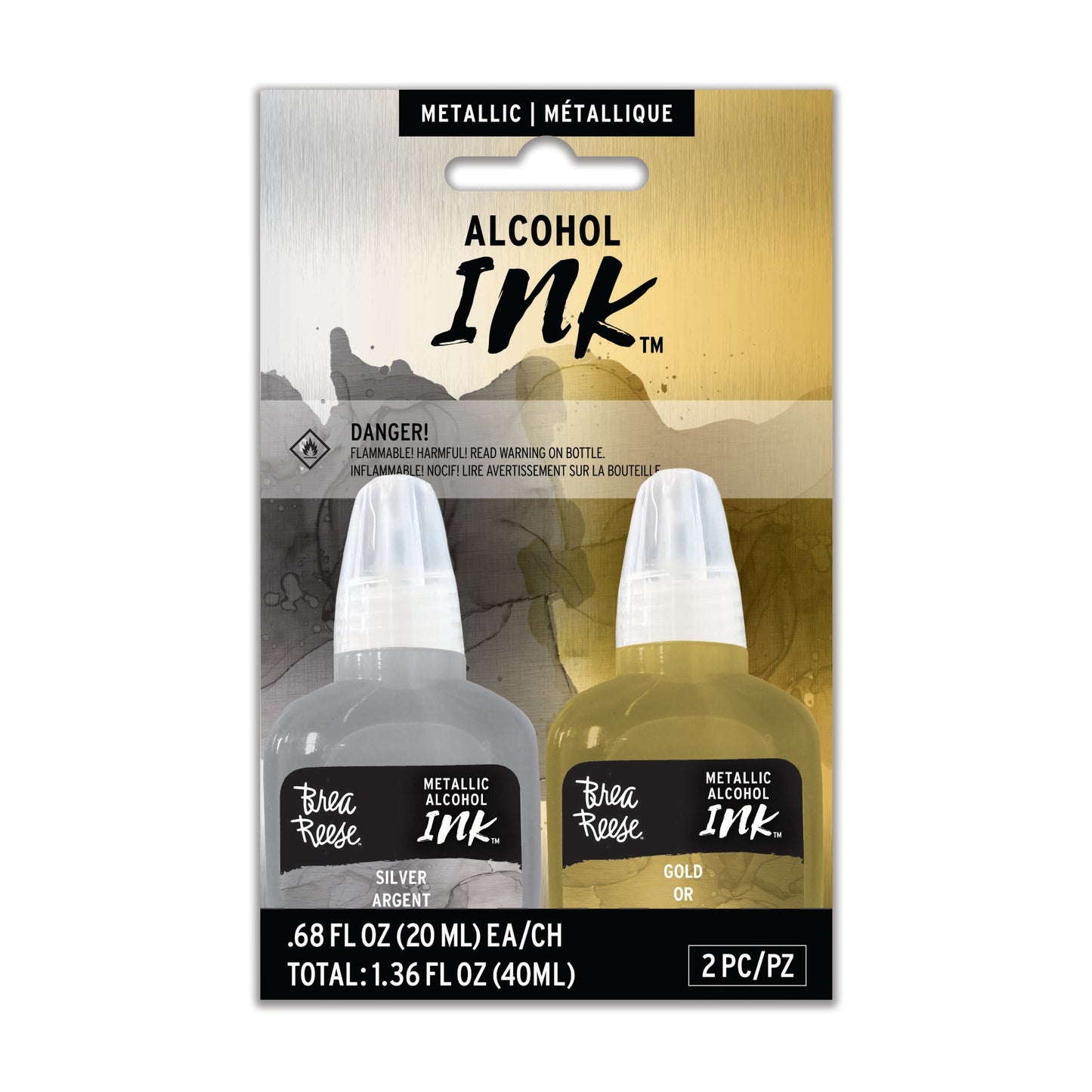 Brea Reese Alcohol Inks 2 Pack – Silver, Gold