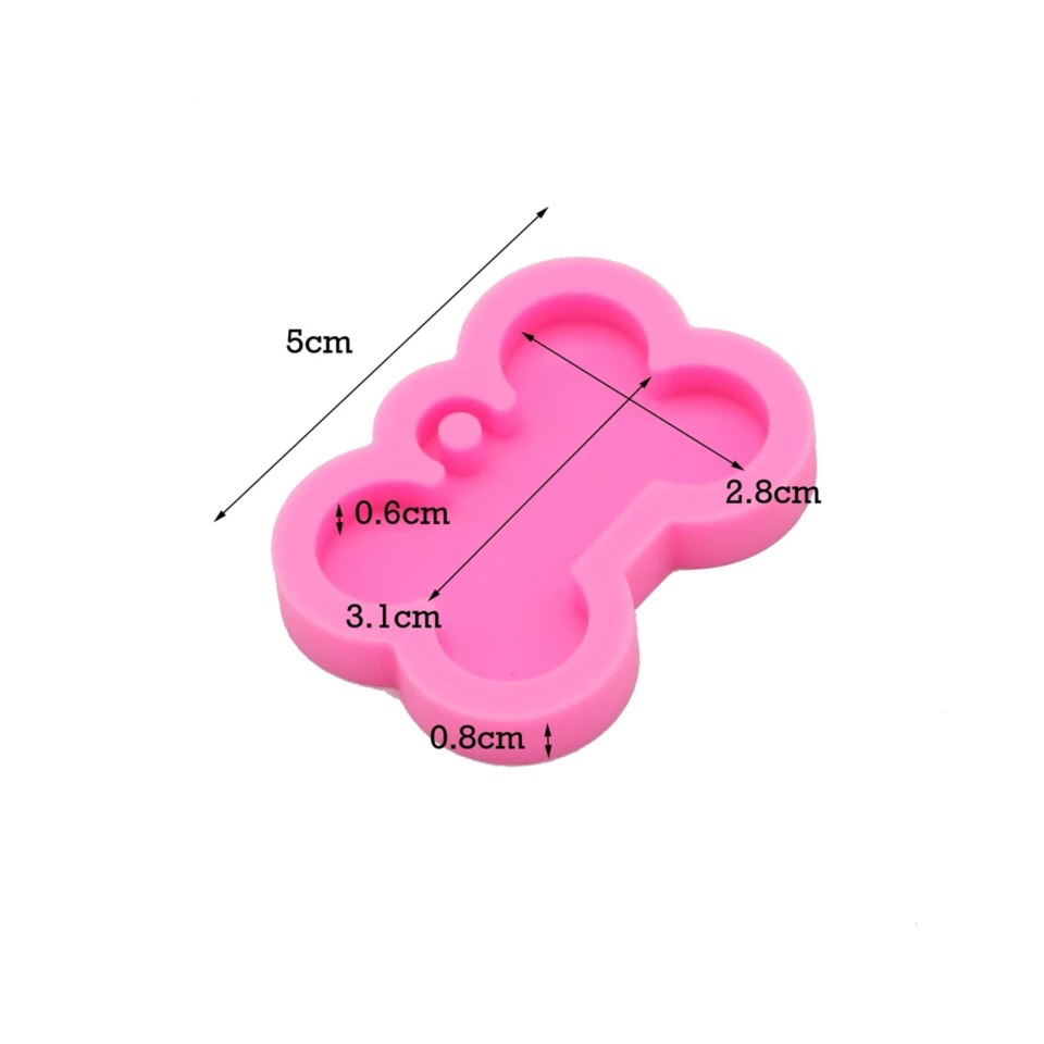 Dog bone shape silicone mold for key chain Pendant molds suitable for  clay DIY Jewelry Making epoxy Resin mold